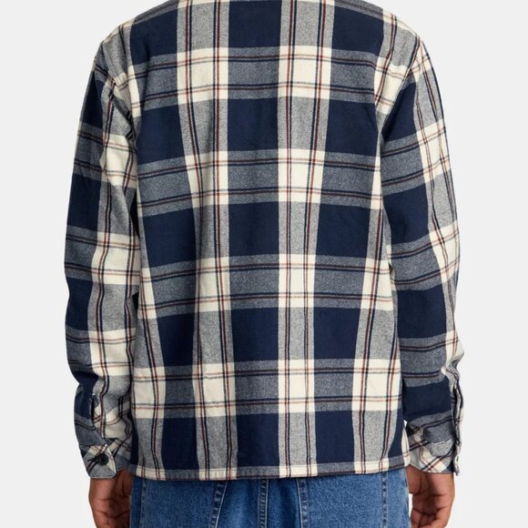 RVCA FLIGHT RISK SHIRT JACKET MENS SIZE XL NEW FLANNEL BLUE - Picture 4 of 6